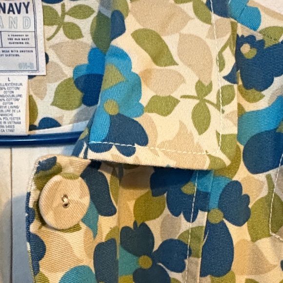Old Navy Blue and Green Floral Coat - Picture 10 of 10